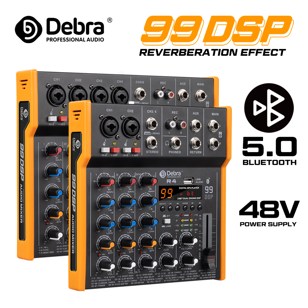 Audio Music Mixer - Debra R4/R6 6채널 멀티 오디오 믹서