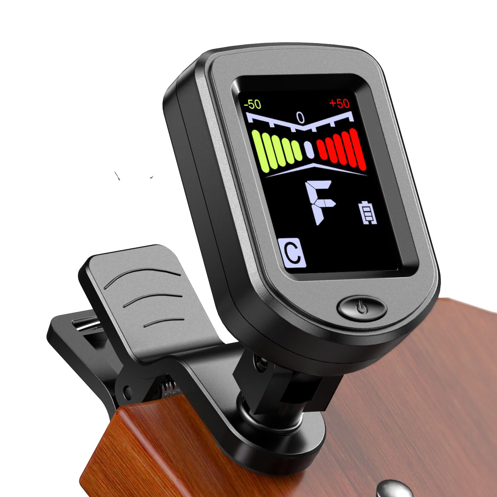 Guitar Tuner Clip - 일반/컬러 화면 360을 갖춘 클립온 기타