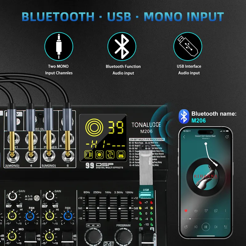 Fuluode M206/M208 오디오 믹서 99가지  - Audio & Music Settings Xbox One 리뷰 및 가격