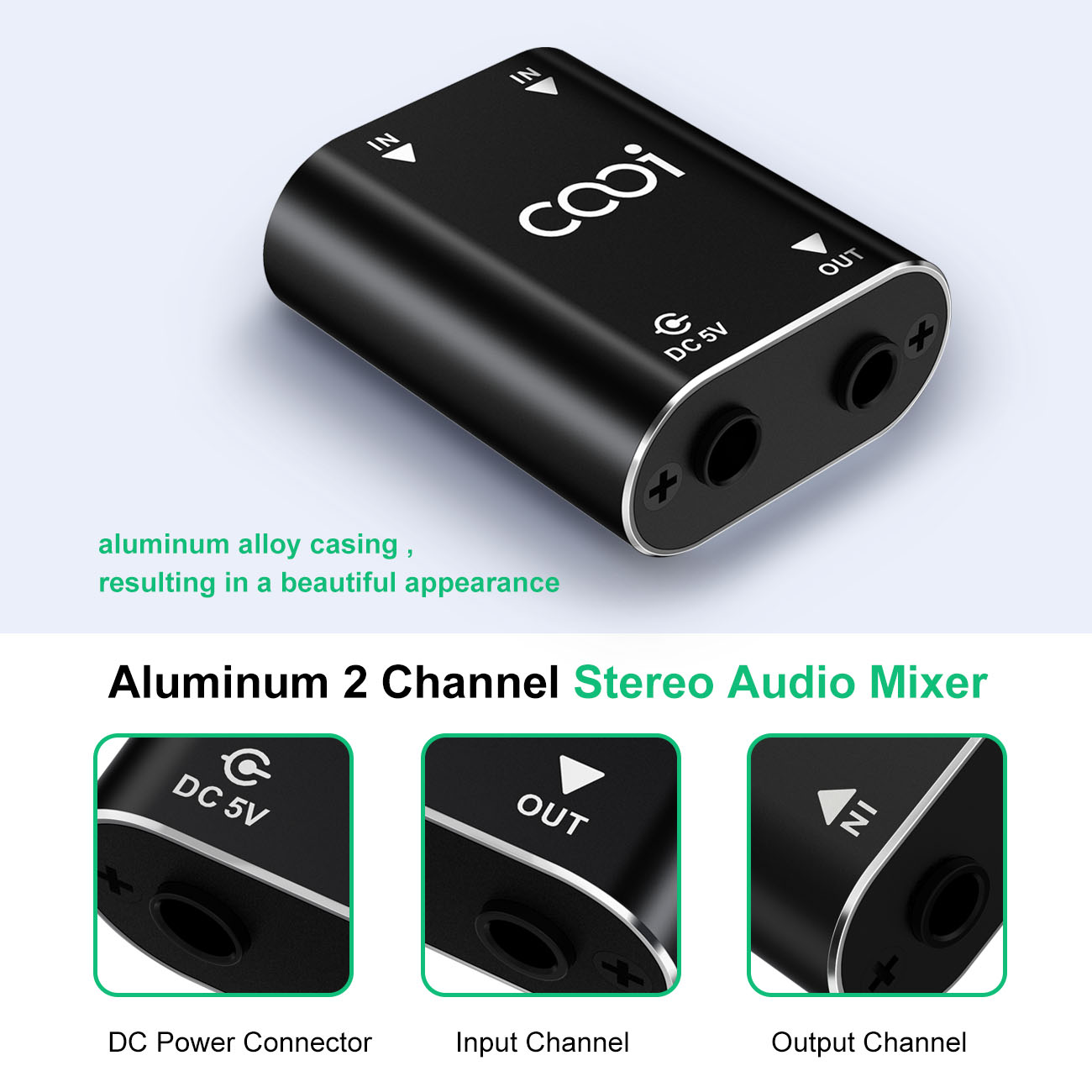 Cooidea 2 채널 미니 스테레오 오디오 믹서, 2 - Audio Music Mixer 리뷰 및 가격