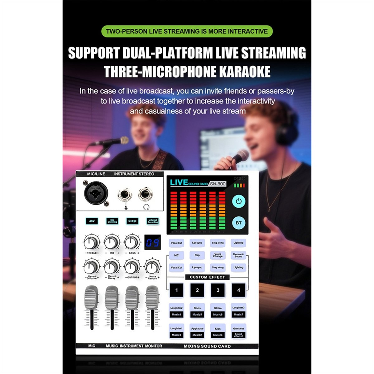 DTC5 SN800 라이브 사운드 카드 음성 변조 오디 - Audio Music Mixer 리뷰 및 가격